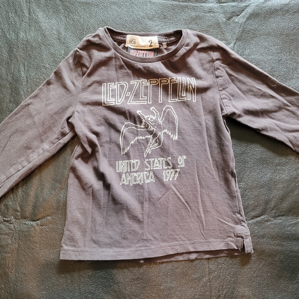 Unisex Led-Zeppelin Kids Long Sleeve Shirt-Size 2
